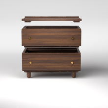 Load image into Gallery viewer, Stava Bedside Table | Solid Walnut/Teak/Oak Wood | 3 Feet Length
