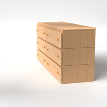 Load image into Gallery viewer, Stava Modular Drawer System | Solid Walnut/Teak/Oak Wood (3x2) | 5.5 Feet Length