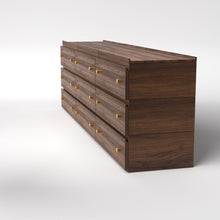 Load image into Gallery viewer, Stava Modular Drawer System | Solid Walnut/Teak/Oak Wood (3x3) | 8 Feet Length