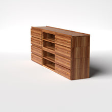 Load image into Gallery viewer, Stava Modular Credenza System | Solid Walnut/Teak/Oak Wood (4x3) | 8 Feet Length