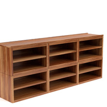 Load image into Gallery viewer, Stava Modular Shelving System | Solid Walnut/Teak/Oak Wood (4x3) | 8 Feet Length