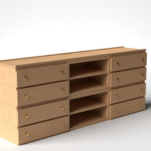Load image into Gallery viewer, Stava Modular Credenza System | Solid Walnut/Teak/Oak Wood (4x3) | 8 Feet Length