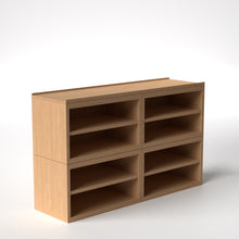 Load image into Gallery viewer, Stava Modular Shelving System | Solid Walnut/Teak/Oak Wood (4x2) | 5.5 Feet Length
