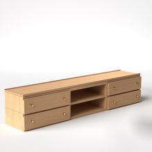Load image into Gallery viewer, Stava Modular Credenza System | Solid Walnut/Teak/Oak Wood (2x3) | 8 Feet Length
