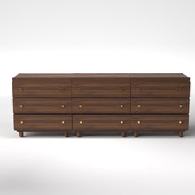 Load image into Gallery viewer, Stava Modular Drawer System | Solid Walnut/Teak/Oak Wood (3x3) | 8 Feet Length
