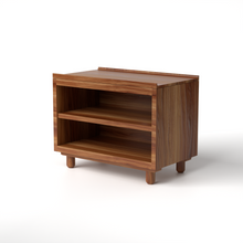 Load image into Gallery viewer, Stava Bedside Table | Solid Walnut/Teak/Oak Wood (Open) | 3 Feet Length