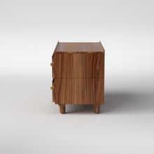Load image into Gallery viewer, Stava Bedside Table | Solid Walnut/Teak/Oak Wood | 3 Feet Length