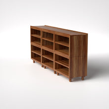 Load image into Gallery viewer, Stava Modular Shelving System | Solid Walnut/Teak/Oak Wood (4x3) | 8 Feet Length