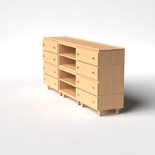 Load image into Gallery viewer, Stava Modular Credenza System | Solid Walnut/Teak/Oak Wood (4x3) | 8 Feet Length
