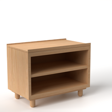 Load image into Gallery viewer, Stava Bedside Table | Solid Walnut/Teak/Oak Wood (Open) | 3 Feet Length