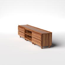 Load image into Gallery viewer, Stava Modular Credenza System | Solid Walnut/Teak/Oak Wood (2x3) | 8 Feet Length