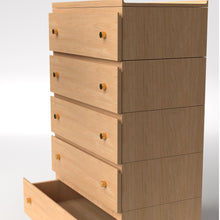 Load image into Gallery viewer, Stava Modular Drawer System | Solid Walnut/Teak/Oak Wood (5x1) | 3 Feet Length