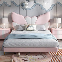 Load image into Gallery viewer, Butterfly Upholstered Kids Bed Without Storage In Suede