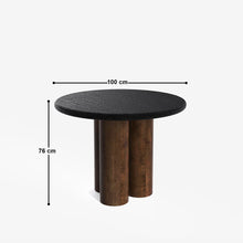 Load image into Gallery viewer, Amor-Lidia Textured Black Dining Table Set with Premium Trimming - 2, 4 & 6 Seater/ All sizes