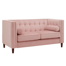 Load image into Gallery viewer, Brew Pink Suede Sofa or Loveseat with Pillows