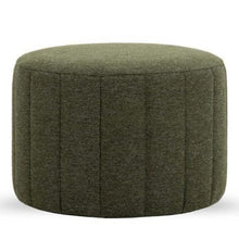 Load image into Gallery viewer, Vista Round Ottoman In Velvet Fabric