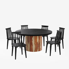 Load image into Gallery viewer, Luis-Polly Textured Black Dining Table Set - 2, 4 & 6 Seater/ All sizes