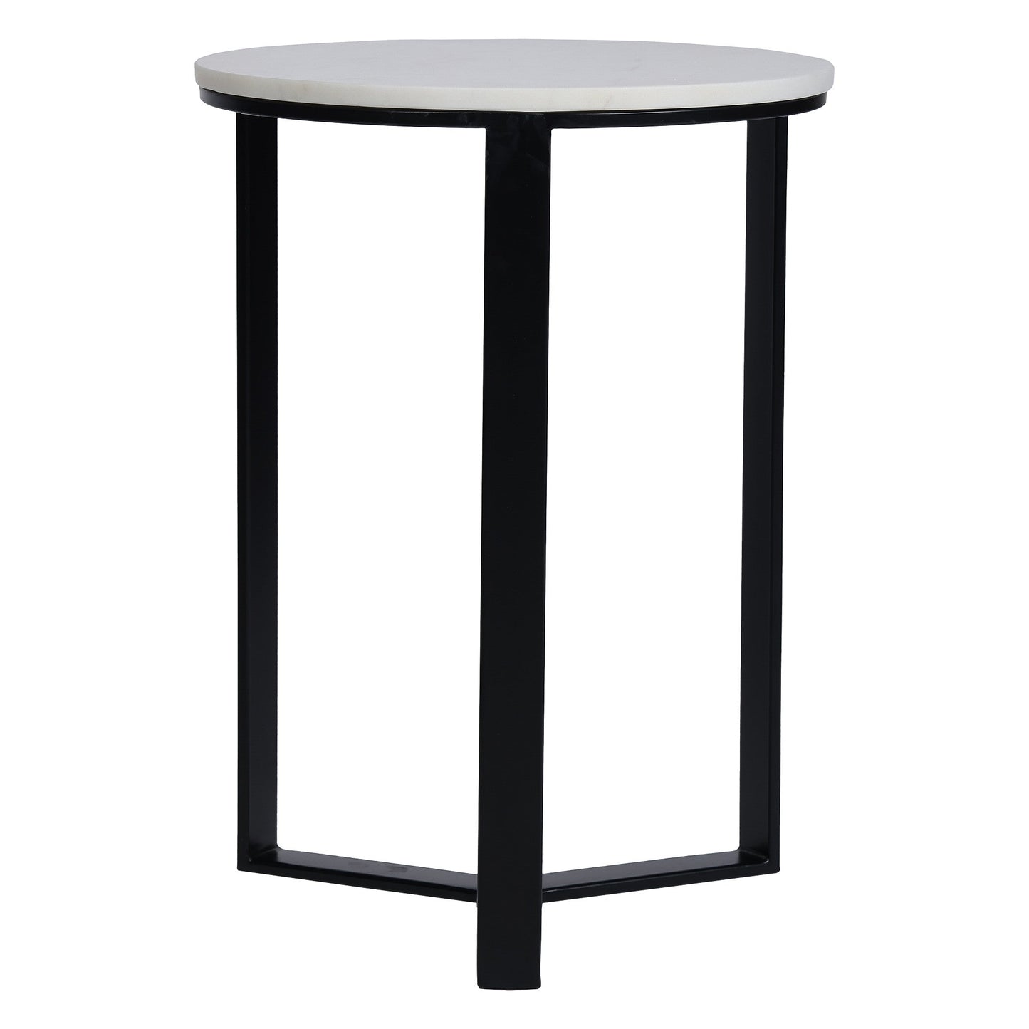 EthnoGlow Kavy Marble Nesting Tables - Set of 2 In Black Finish