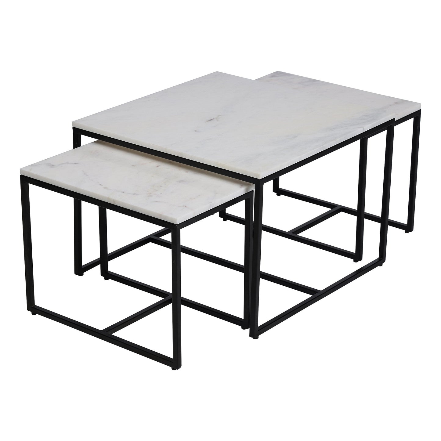 Arina Marble Nesting Coffee Table in Dark Bronze Finish