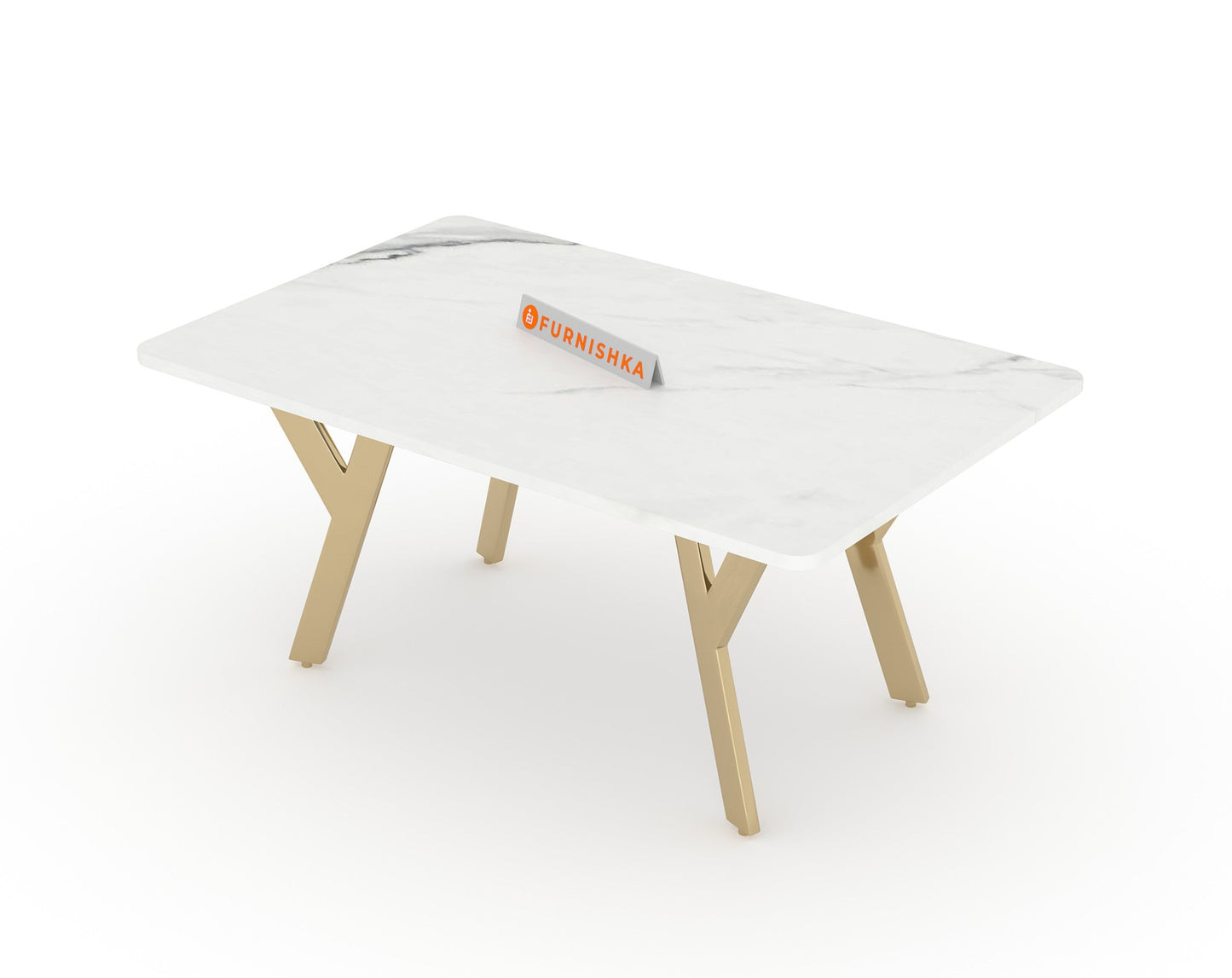 Aurum Marble Top Coffee Table in Gold Finish