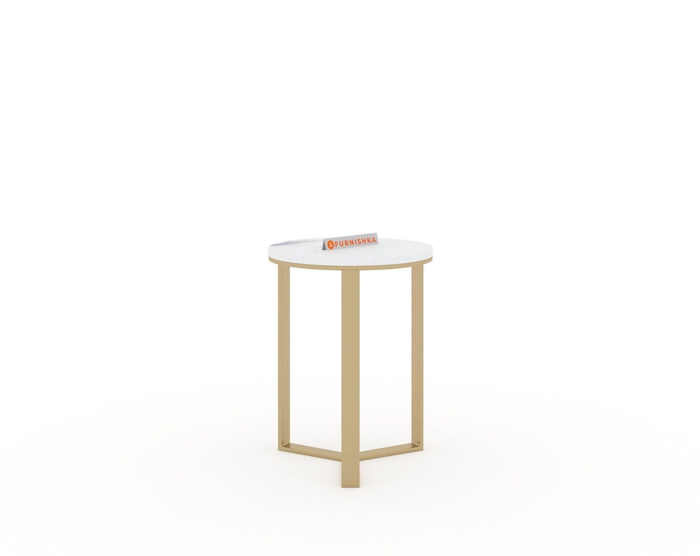 EthnoGlow Kavy Marble Nesting Table - Set of 2 In Gold Finish
