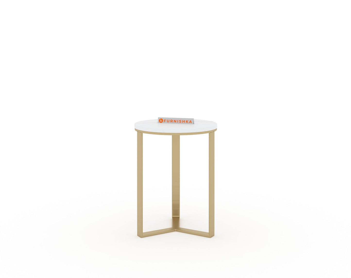 EthnoGlow Kavy Marble Nesting Table - Set of 2 In Gold Finish