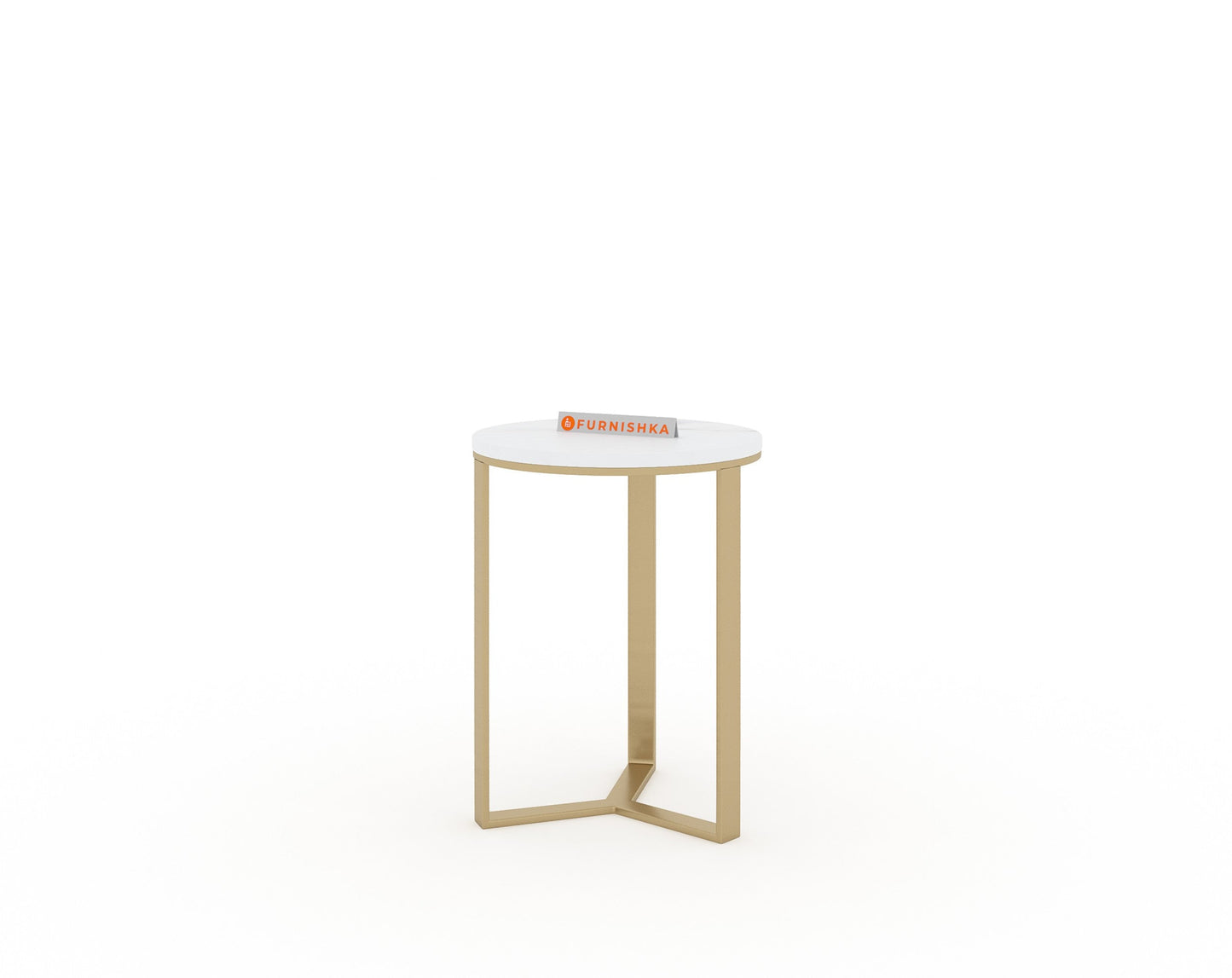 EthnoGlow Kavy Marble Nesting Table - Set of 2 In Gold Finish