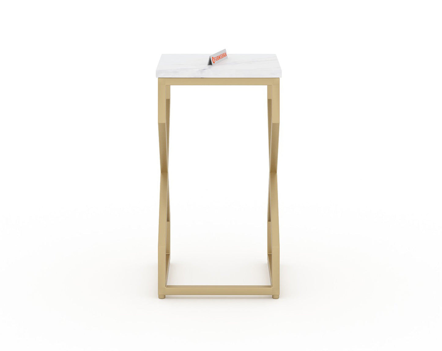 Melbourne Marble Nesting Table In Gold Finish (Set Of 3)