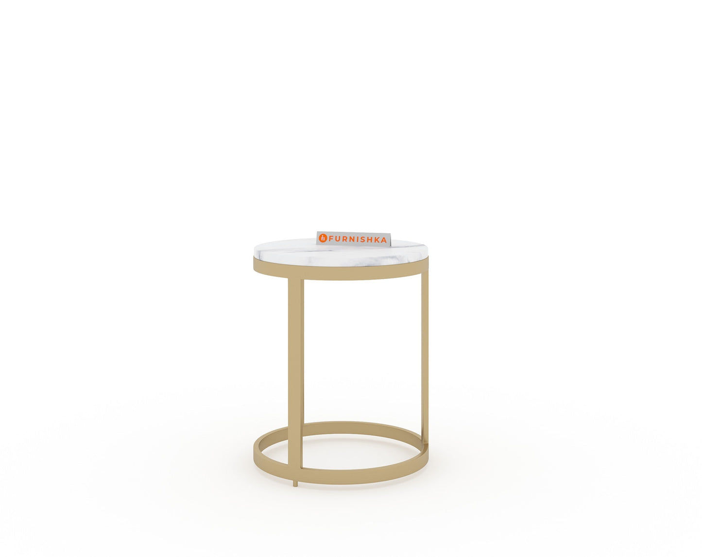 EthnoGlow Keya Marble Top Nesting Coffee Table In Gold Finish
