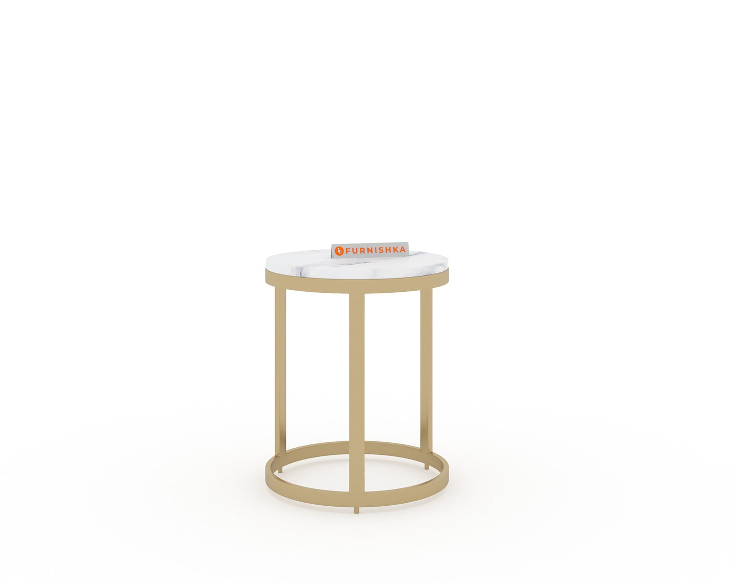 EthnoGlow Keya Marble Top Nesting Coffee Table In Gold Finish