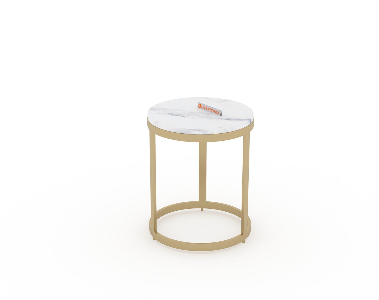 EthnoGlow Keya Marble Top Nesting Coffee Table In Gold Finish