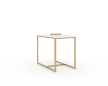 Load image into Gallery viewer, Arina Marble Nesting Coffee Table In Gold Finish