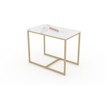 Load image into Gallery viewer, Arina Marble Nesting Coffee Table In Gold Finish
