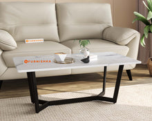 Load image into Gallery viewer, Aanvo Marble Top Coffee Table In Black Finish