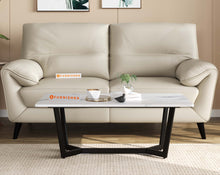 Load image into Gallery viewer, Aanvo Marble Top Coffee Table In Black Finish