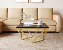 Load image into Gallery viewer, Solaia Coffee Table with Black Engineered Marble Top
