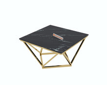 Load image into Gallery viewer, Solaia Coffee Table with Black Engineered Marble Top