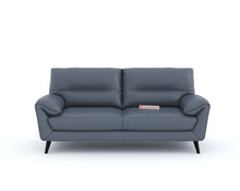 Load image into Gallery viewer, Suntory Leather 3 Seater Sofa - Ocean Blue Finish