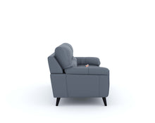 Load image into Gallery viewer, Suntory Leather 3 Seater Sofa - Ocean Blue Finish