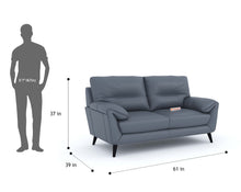 Load image into Gallery viewer, Suntory Leather 2 Seater Sofa - Ocean Blue Finish