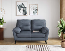 Load image into Gallery viewer, Suntory Leather 2 Seater Sofa - Ocean Blue Finish