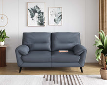 Load image into Gallery viewer, Suntory Leather 3 Seater Sofa - Ocean Blue Finish