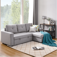 Load image into Gallery viewer, Roxy L-Shaped Sectional Storage Sofa Cum Bed