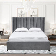 Load image into Gallery viewer, Kingdom Upholstered Bed Without Storage In Suede