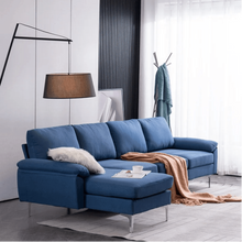 Load image into Gallery viewer, Jasmine Blue Sectional Sofa Set