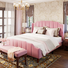 Load image into Gallery viewer, Berlin Upholstered Without Storage Bed In Suede
