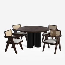 Load image into Gallery viewer, Amor-Pierre Textured Walnut Dining Table Set - 2, 4 & 6 Seater/ All sizes