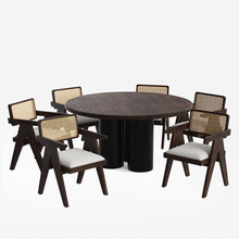 Load image into Gallery viewer, Amor-Pierre Textured Walnut Dining Table Set - 2, 4 & 6 Seater/ All sizes
