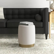 Load image into Gallery viewer, Luxe Lounge Round Ottoman In Suede