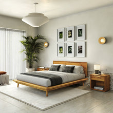 Load image into Gallery viewer, Bon Bed - Solid Teak/Walnut/Oak Wood (Queen)